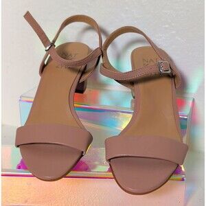 Naturalizer Women’s Pink Leather Strappy Sandals Ankle Strap Buckle US 6